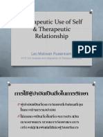 Therapeutic Use of Self &amp Therapeutic Relationship