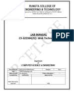 Rungta College of Engineering & Technology: Lab Manual CS-322364 (22) : Web Technology