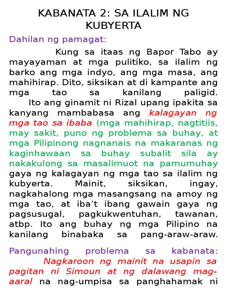 Tauhan Ng Kabanata 2 El Filibusterismo