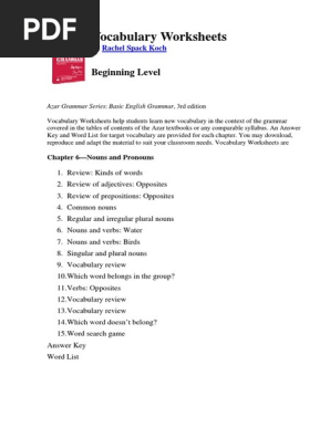 Chapter 6 Nouns And Pronouns English Grammar English Language