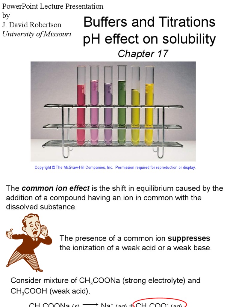 Cape Chemistry Buffers and Titration Common Ion PDF Buffer