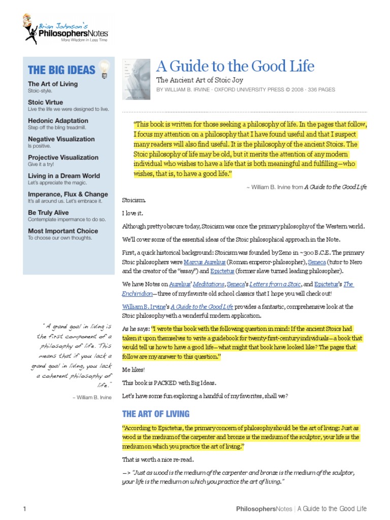 A Guide To The Good Life PDF | PDF | Stoicism | Metaphysics