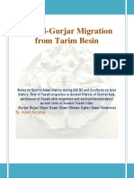 Yuezhi-Gurjar Migration From Tarim Besin