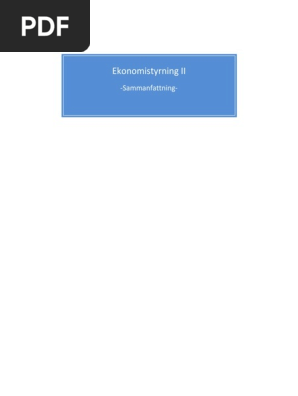 Summary Book Den Nya Ekonomistyrningen Complete Course Ekonomistyrning