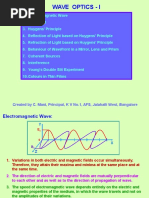 Wave Optics - I: Created by C. Mani, Principal, K V No.1, AFS, Jalahalli West, Bangalore