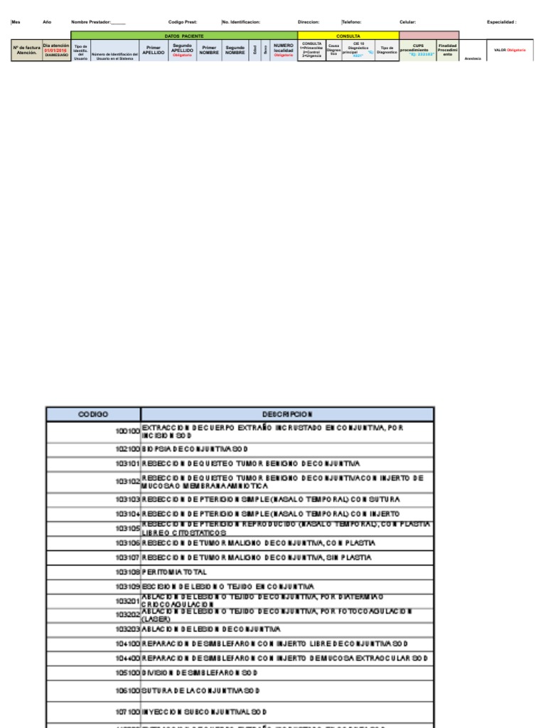 Formato Rips 2016 Completo | Vena | Biopsia | Prueba gratuita de 30 ...