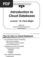 Introduction To Cloud Databases: Lecturer: Dr. Pavle Mogin