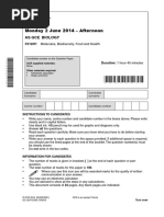 Question Paper Unit f212 01 Molecules Biodiversity Food and Health