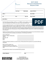 Elease of Nformation Equest ORM: Student's Last Name First Name Middle Initial Student UMS ID #