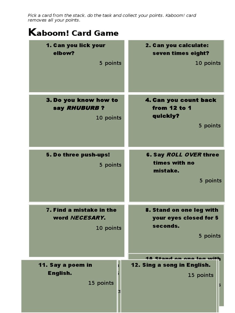 Kaboom! Card Game PDF