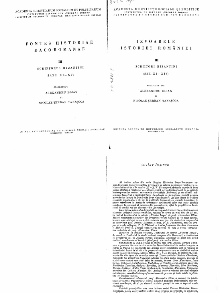 Fontes Istoriae Daco Romanae Izvoarele Istoriei Romaniei Vol Iii Pdf