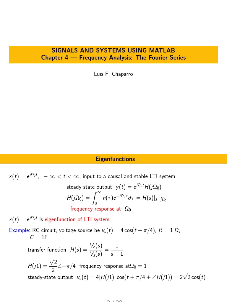 Signals and Systems Using Matlab Chapter 4 - Frequency Analysis: The ...