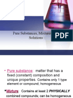 Pure Substances, Mixtures and Solutions