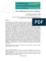 Por Entre Espelhos: o Professor Iniciante e A Pesquisa