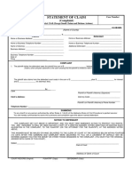 Statement of Claim - Complaint (District Civil) (Except Small Claims and Detinue Actions)