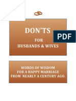 Don'ts For Husbands and Wives. Words of Wisdom For A Happy Marriage.