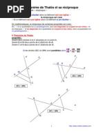 Theoreme de Thales Et Sa Reciproque (Anc Prog - 3ème-)