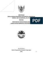 KepKaBaPeDaL No 3 Tahun 1995 Tentang Persyaratan Teknis Pengolahan Limbah Bahan Berbahaya Dan Beracun