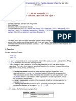 C Lab Worksheet 5 C/C++ Variable, Operator and Type 1