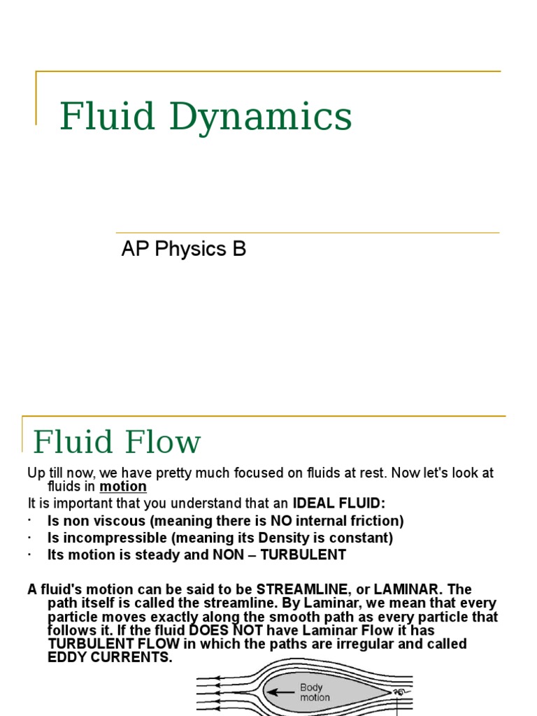 Fluid Dynamics AP Physics B PDF