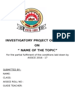 Investigatory Project of Physics ON " Name of The Topic"