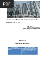 Course Name: Materials & Methods of Construction