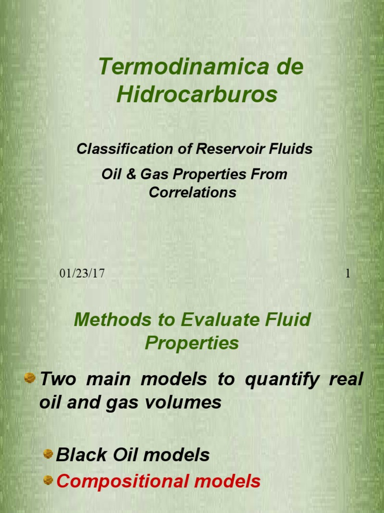 L3Reservoir Fluids Classification PDF Petroleum Reservoir Phase (Matter)