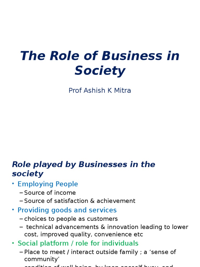The Role of Business in Society | Corporate Social Responsibility ...