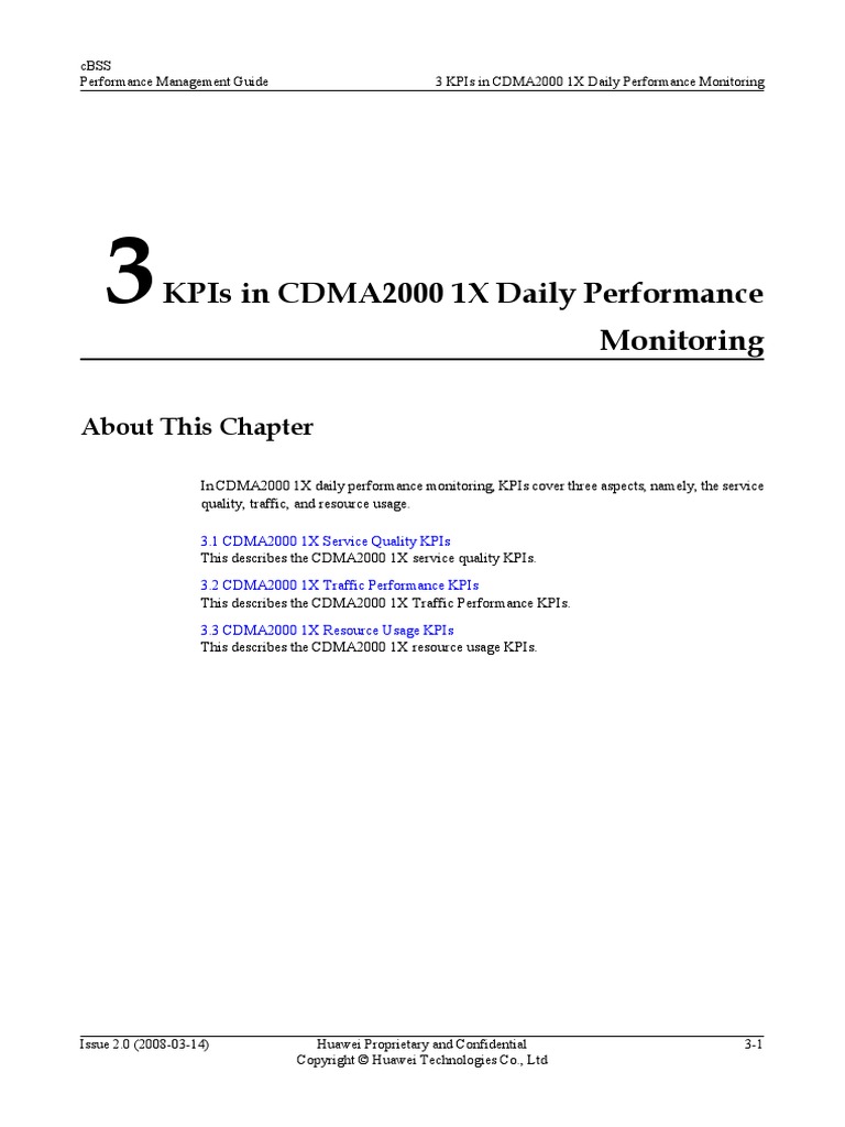 01-03 KPIs in CDMA2000 1X Daily Performance Monitoring | PDF | Radio ...