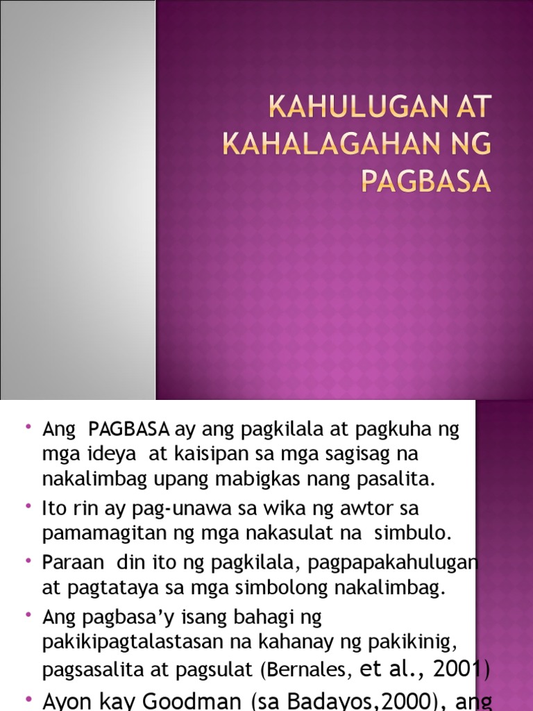Kahulugan at Kahalagahan Ng Pagbasa [Autosaved]