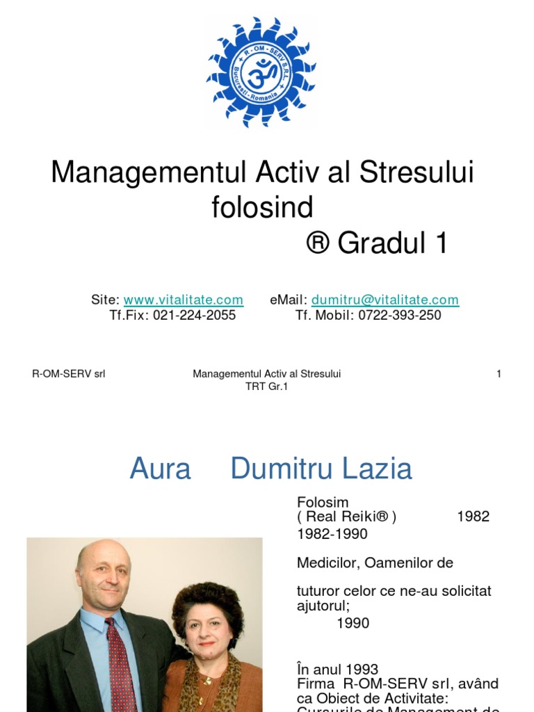 Aura Şi Dumitru Lazia - Managementul Activ Al Stresului Folosind ...