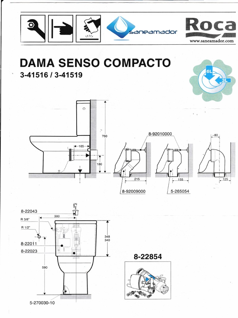 Dama senso Compacto Roca despieze cisterna