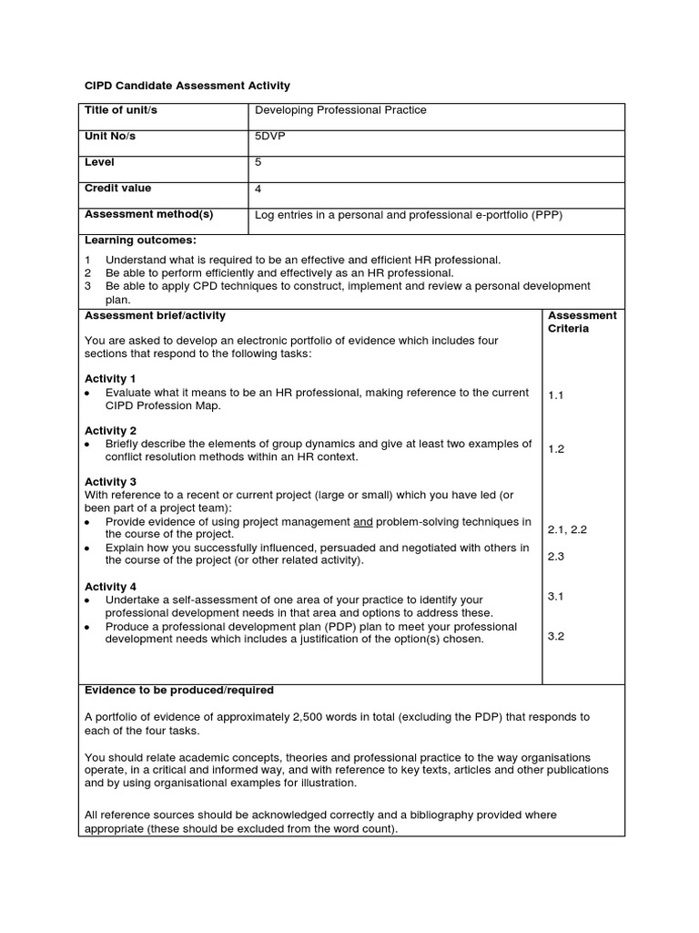 5DVP HR Professional Assessment Guide | PDF | Career & Growth