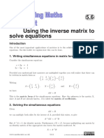 Solving linear equations using inverse matrices