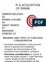 Merger & Acquisition of Emami: Sameer Beloshe-02 Ronak Choube - 06 Saket Dekate - 07 Abhishek DONGRE-10 Niukita Dumre - 11