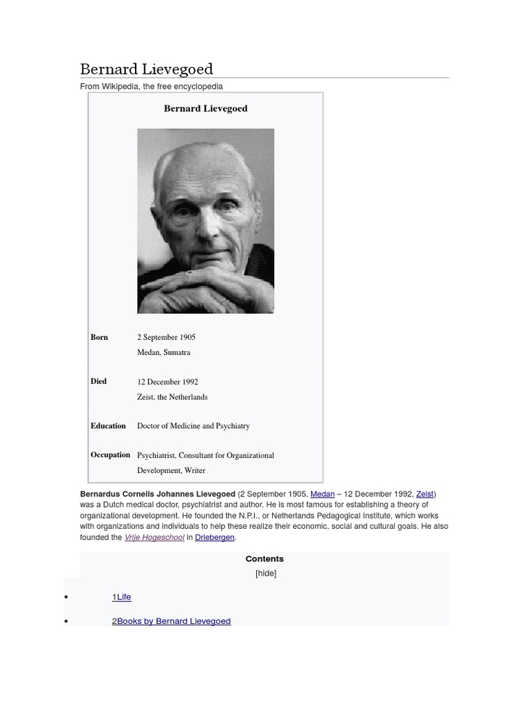 Bernard Lievegoed PDF Academia Further Education
