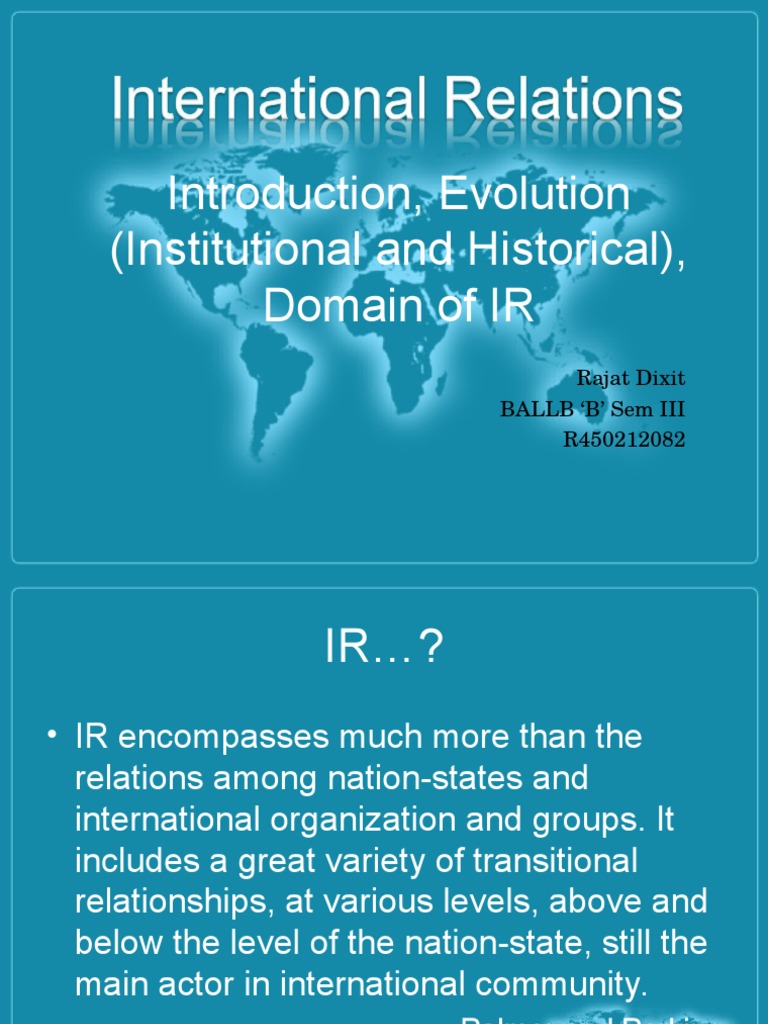 Origin and Evolution of International Relations | PDF | International ...