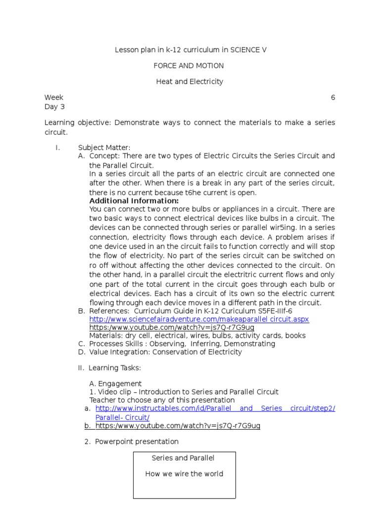 Grade 5 Science: Series Circuits | PDF | Series And Parallel Circuits ...