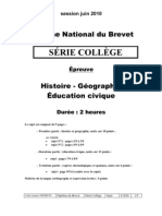 DNB Hist-Géo Série Collège 30 Juin 2010