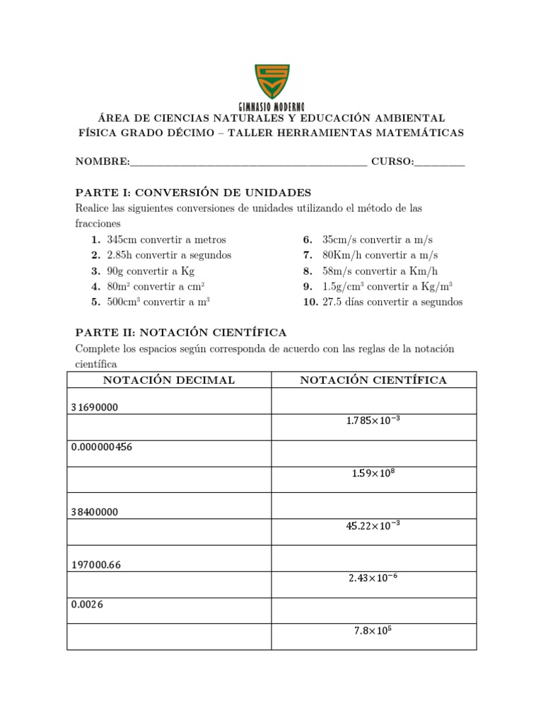 Taller 1: Herramientas Matemáticas | PDF | Métodos y materiales de ...