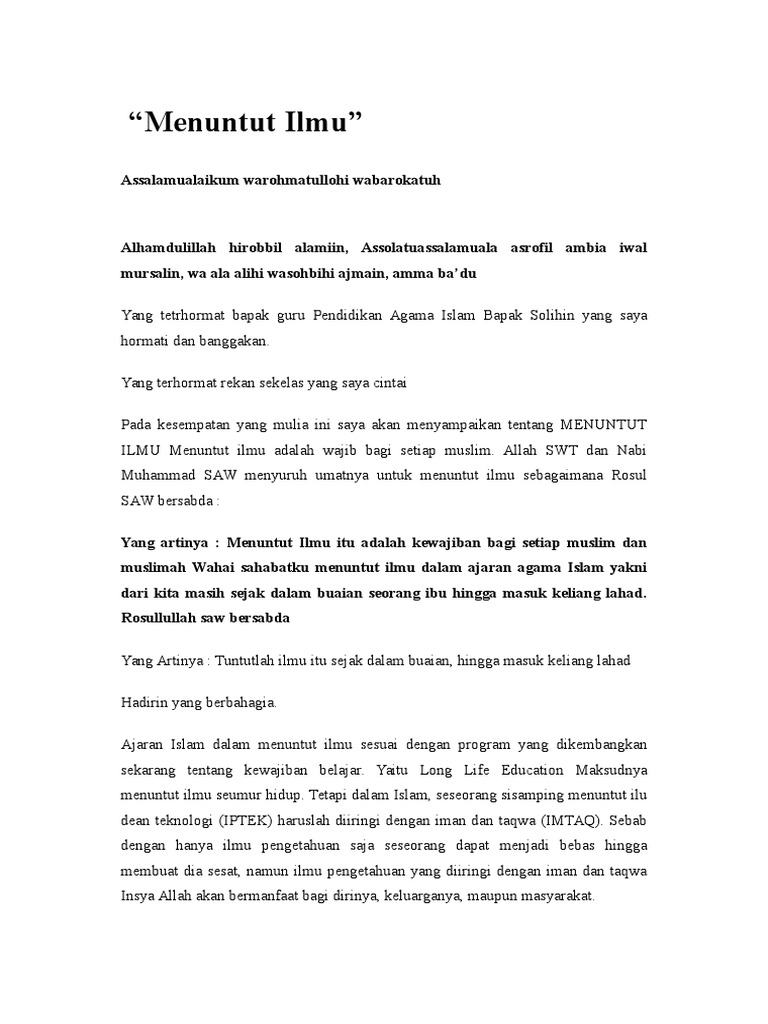 Menuntut Ilmu Ceramah Islam