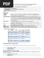 Column-Name: SQL Order by Clause