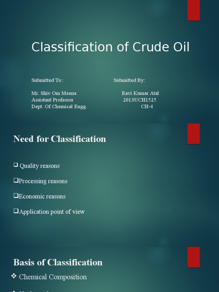 Crude Oil Classification Overview | PDF | Petroleum | Hydrocarbons
