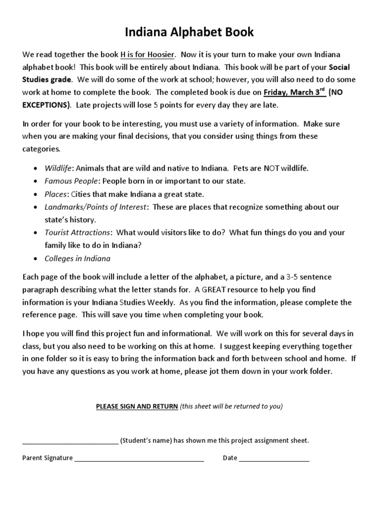 Indiana Abc Book Directions 2 PDF Writing Communication