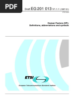 ETSI EG 201 013 - Human Factors (HF) Definitions, Abbreviations and Symbols