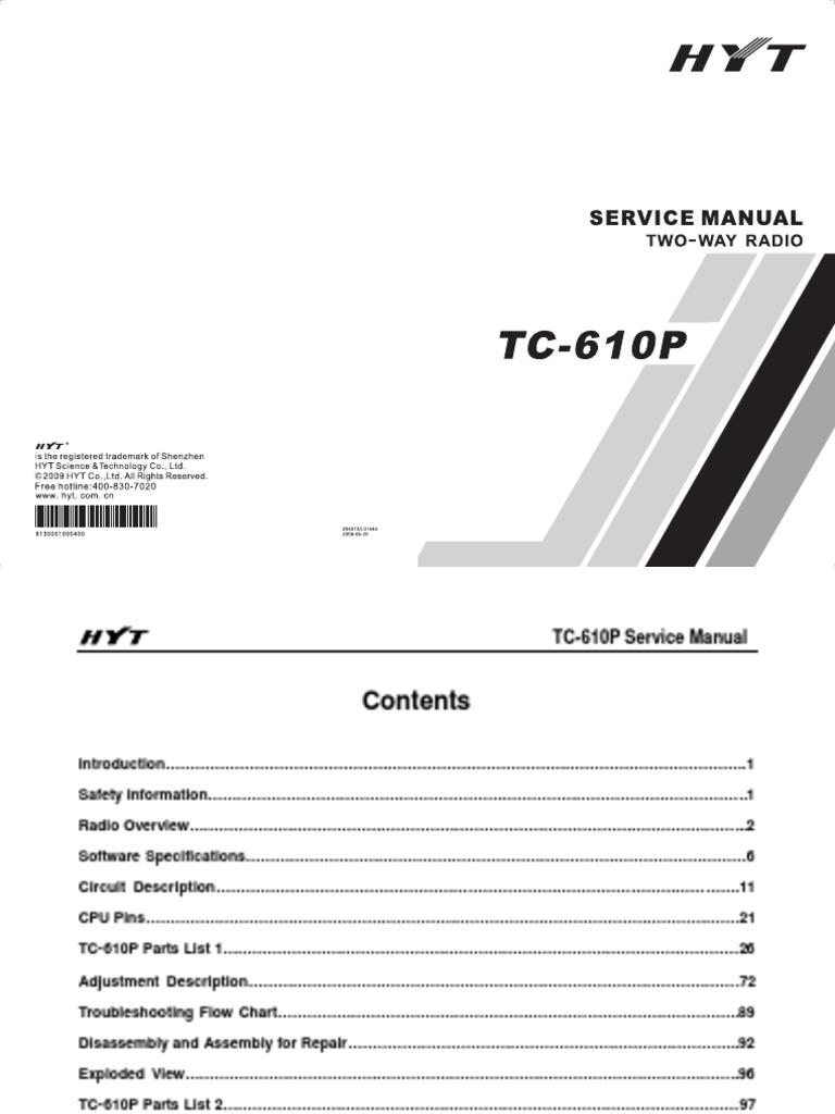 HYTERA TC-610P MANUAL | Amplificador | Oscilador electrónico