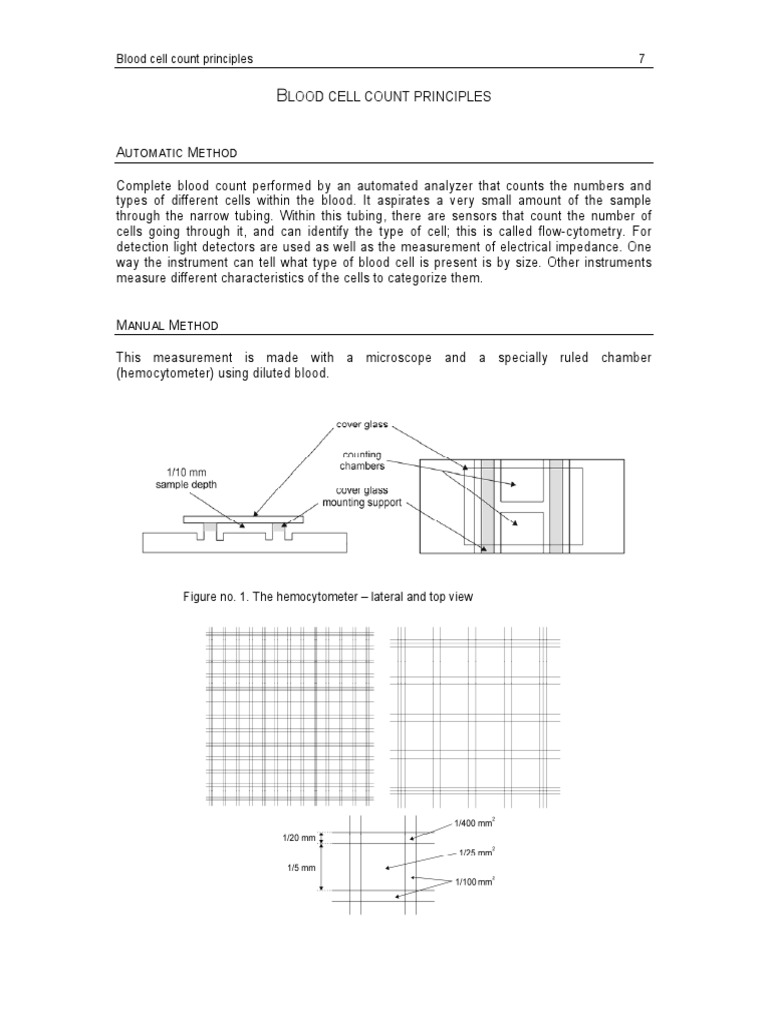 Blood Cell Count Methods Explained | PDF | Science & Mathematics