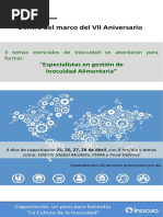 Especialistas en Gestion de Inocuidad Alimentaria Abril