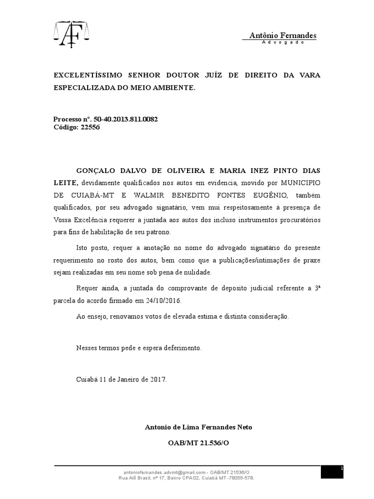 Juntada de Petição de Habilitação | PDF