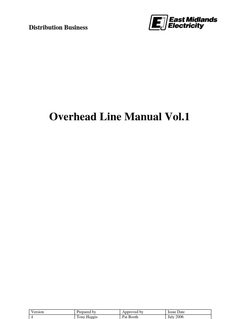 Ohl Manual Vol.1 LV To 33kv Specifications v4 July 2006 | PDF | Insulator  (Electricity) | Electrical Conductor